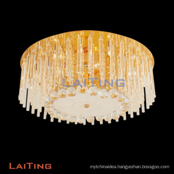 Luxury Gold Low Ceiling Crystal Chandelier for Bedroom